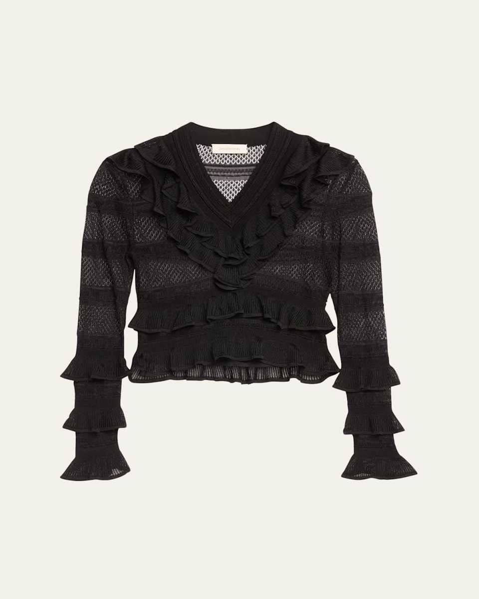 Crush Frilled V-Neck Top